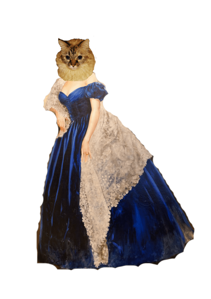 Dezi as Scarlet Ohara in blue