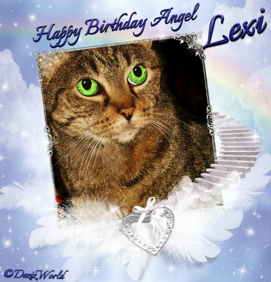 Happy Birthday to angel Lexi in a heavenly frame with wings