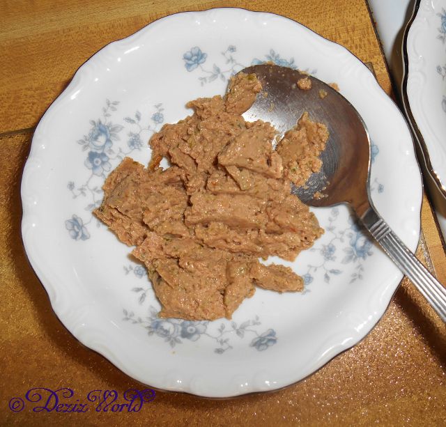 I and Love and You cat food in a plate