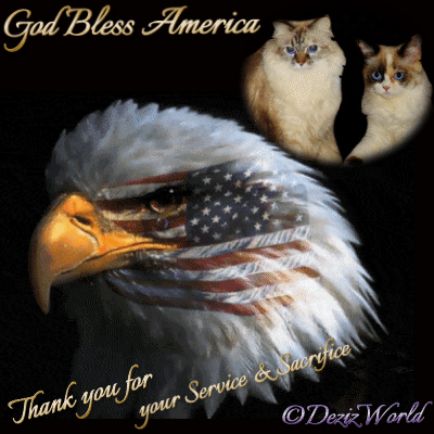 Dezi and Raena with crying eagle saying thank you to Veterans