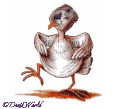 Raena as a dancing turkey