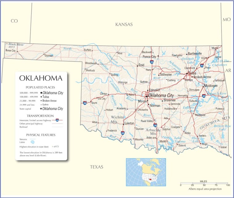Oklahoma state map