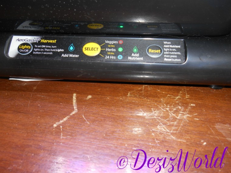 Aerogarden control panel