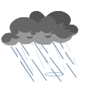 Rain, lightning cloud emoji