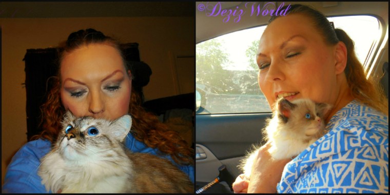 Dezi and Raena and mommy A in a frame collage