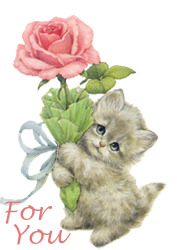 Kitten and rose animated for you emoji