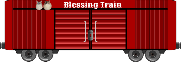 Dezi and Raena on the Blessing Train box car