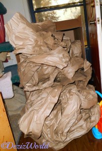 Packing paper spilling out of Chewy box