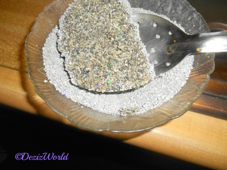 Scooped clump of scoop away cat litter