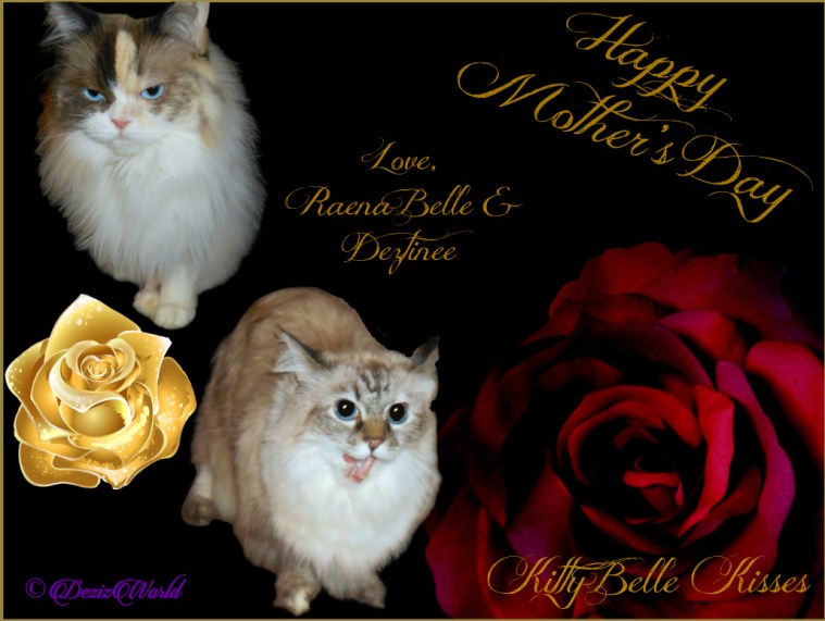 Dezi and Raena in mother's day frame with roses