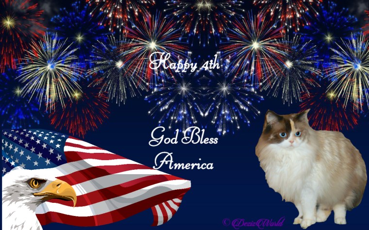 Raena in a patriotic 4th of July frame